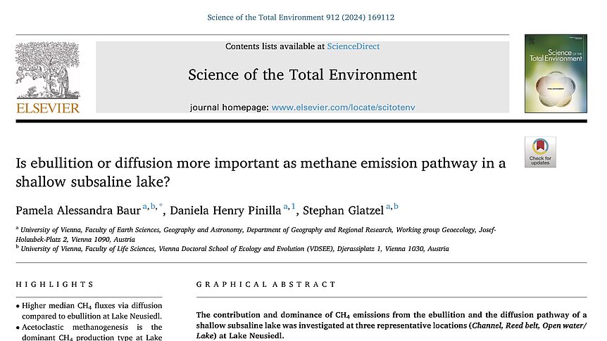 New paper: Is ebullition or diffusion more important as methane emission pathway in a shallow subsaline lake?